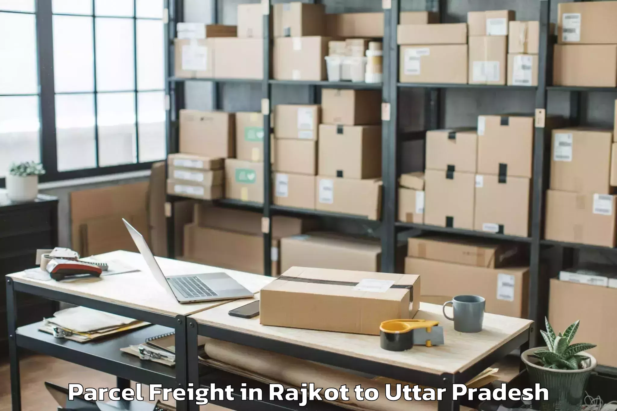 Book Rajkot to Mohanlalganj Parcel Freight Online